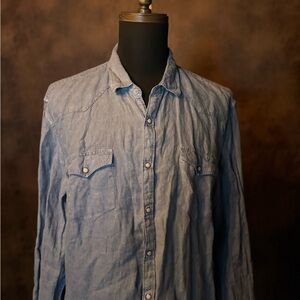 Lucky Brand Light Blue Casual Button-Down Shirt
